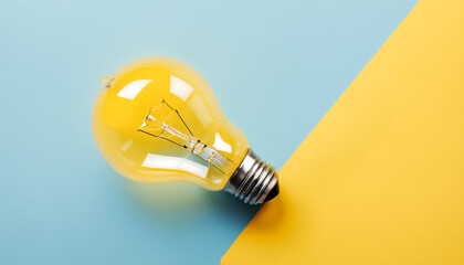 Creative Light Bulb on Yellow Background – Innovation and Bright Ideas Concept