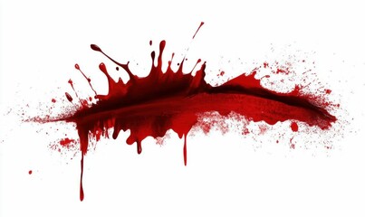 Realistic Blood Splatter Isolated on White Background