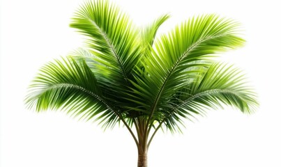 Fototapeta premium Tropical Palm Tree Isolated on White Background