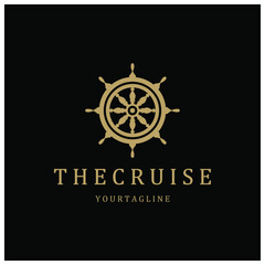 The cruise logo,ship steering logo, boat, yacht, rope, maritime, anchor. Logo for business, sailor, sailing, tourism