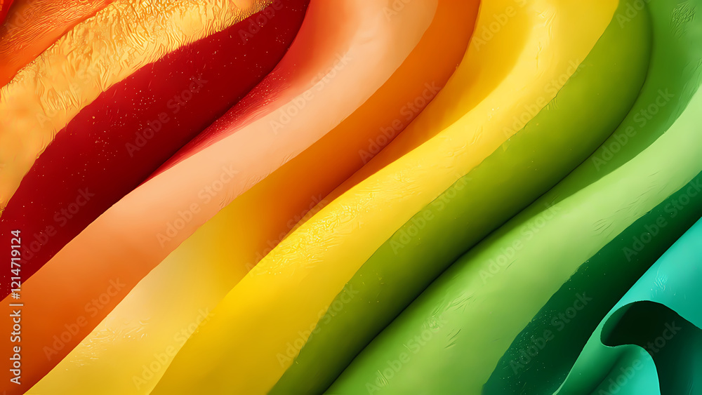 Poster an abstract design featuring a mix of warm and cool color tones and an ombre-style color gradient wi