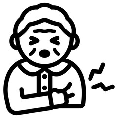 할머니 심장 통증 아이콘
