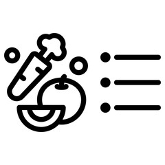 야채와 과일 샐러드 레시피 아이콘 