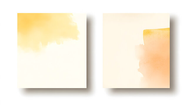 A modern card template showcasing an abstract yellow watercolor background with overlapping layers of vibrant gold, mustard, and pale yellow tones. Subtle highlights and shadows enhance the texture,