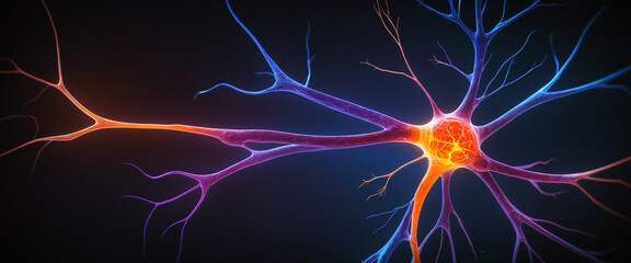 Neurons and Synapse Network Depicting Brain Activity and Chemistry