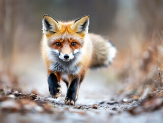 Fototapeta premium Red fox cub running