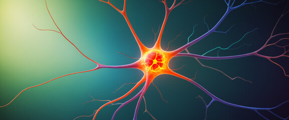 Neurons and Synapse Network Depicting Brain Activity and Chemistry
