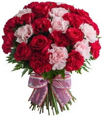 A bouquet of red carnation flowers filled with love and grace.
