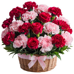 A bouquet of red carnation flowers filled with love and grace.