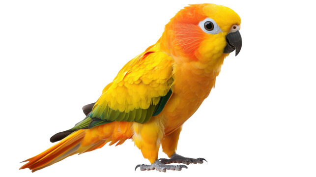 Yellow macaw parrot isolated on white background 
