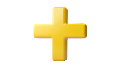 Obraz premium Yellow cross isolated on white background 