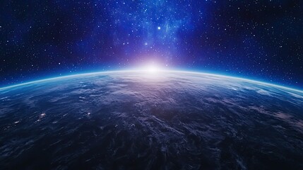 Fototapeta premium Earth rising from space cosmic view nature