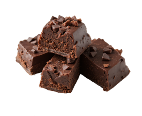 large chocolate chunks arranged diagonally on a surface