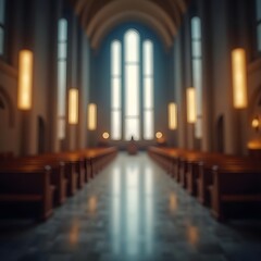 Fototapeta premium Sacred Serenity Tilt-Shift Photography of Modern Religious Space