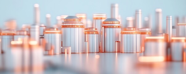 Obraz premium Futuristic city skyline, modern architecture