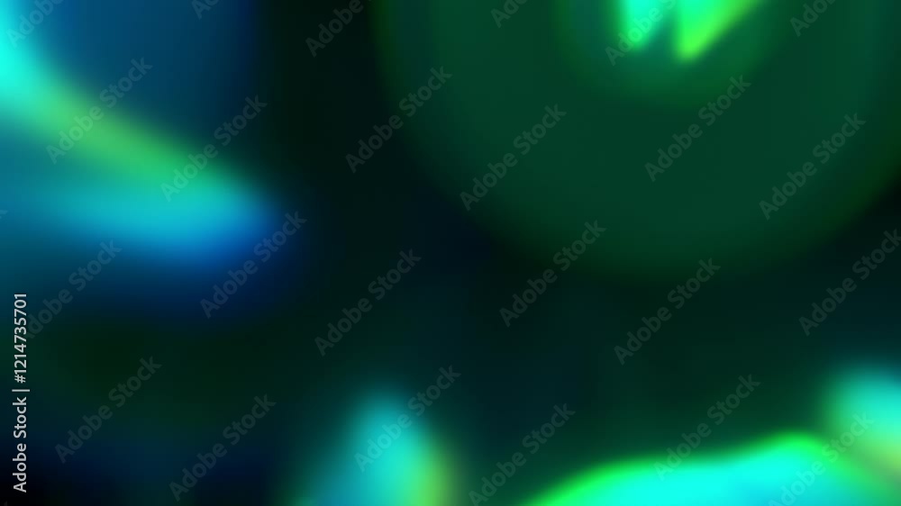 Poster circular light blur overlay loop: blurred circular light formations with prism effects create a dyna
