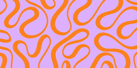 Cool Groovy Striped Texture. Abstract Geometric Lines Y2k Pattern. Brush Hand Drawn Background.