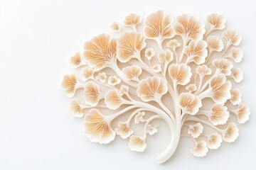 A beautifully crafted paper art representation of a tree with intricate floral patterns, capturing the elegance of nature in a delicate design.