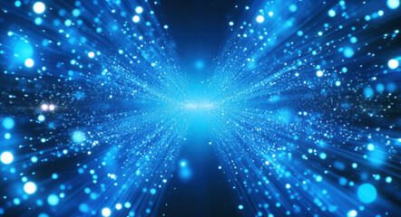 Obraz premium A vibrant digital background filled with blue binary patterns radiates depth and energy. This immersive, tech-inspired design is perfect for various multimedia projects, enhancing visual appeal.