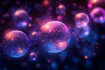 Vibrant Abstract Sphere with Neon Lights