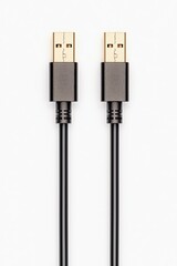 A high-quality USB cable featuring a sleek black design with gold connectors, perfect for fast data transfer and device charging.