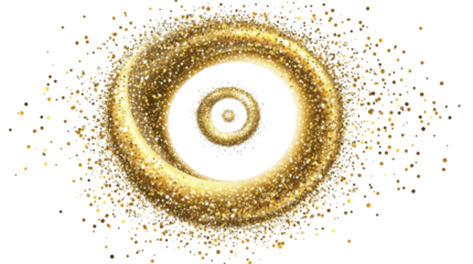 Golden spiral isolated on white background 