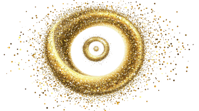Golden spiral isolated on white background 