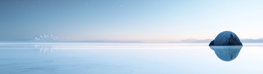 Obraz premium Moonlit coastal minimalism