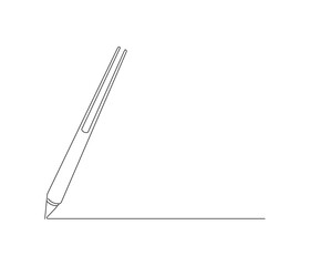 One continuous line drawing of pen. Pencil symbol of education. Concept vector art for university or college. Editable stroke. Doodle line illustration