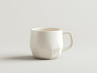 Elegant off-white Ceramic Mug with Geometric Design