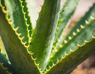 Lush Aloe Plant with Thick, Fleshy Leaves Growing in a Sunlit Garden, Representing Resilience and Natural Healing