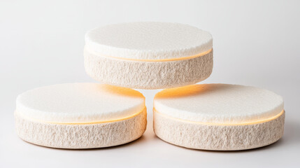 Modern decorative light fixtures with soft textures and warm glow