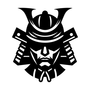 recommend clip art: samurai mask illustration flat design