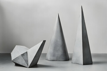 Geometric Concrete Sculptures: A Study in Form and Texture