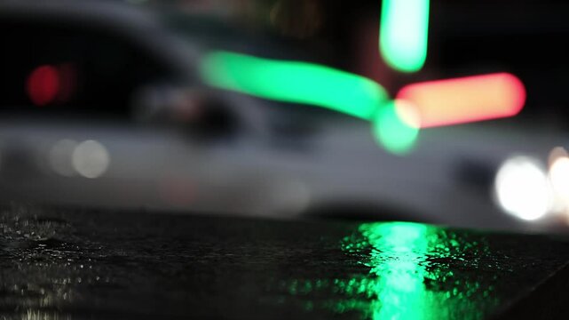 Car Barrier Gates Open And Close While Cars Drive Into The Parking Lot At Night