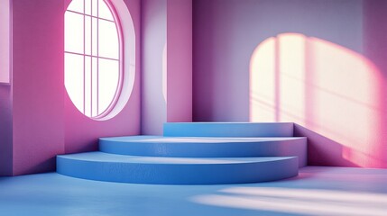 Abstract Pastel Geometric Display Platform