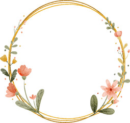 Watercolor Floral Frame Border