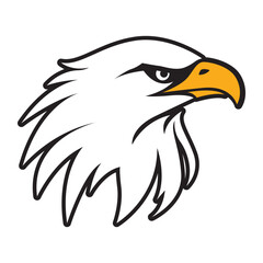 Obraz premium eagle head profile black white yellow logo v7