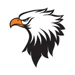 eagle head profile black white yellow  logo v9