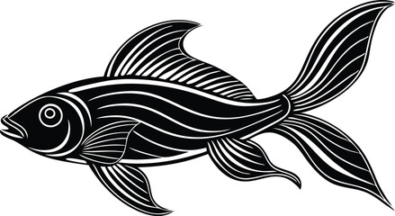 Asian ribbon fish on white background vector art illustration