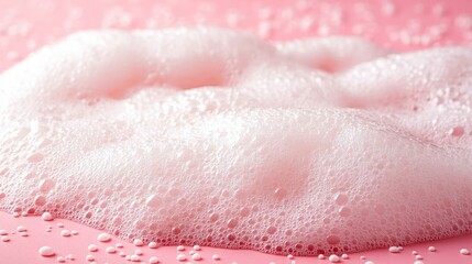 Fototapeta premium Close-up View of Soft Pink Soap Suds