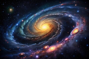 Cosmic Void: Endless Space, Black Nebula, Starry Night, Galaxy Mystery, Astronomical Wonder
