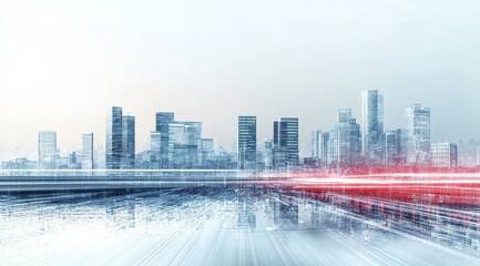 Obraz premium Futuristic Cityscape Digital Art