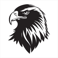 Powerful Eagle Head Silhouette Design