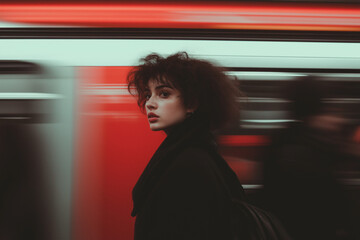 Woman in Motion: A Portrait in a Moving Train