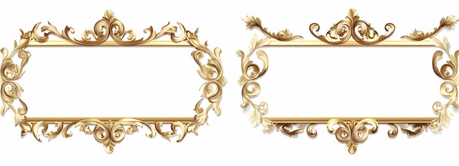 Fototapeta premium Elegant Golden Baroque Style Frames Set