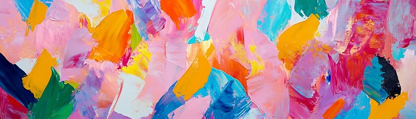 Abstract Oil Painting with Vibrant Colors and Bold Strokes
