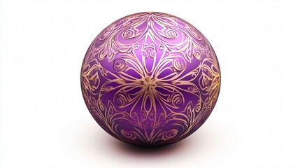 Elegant Purple Ornament Sphere Centered in Wide Angle