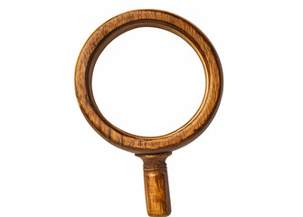 Magnifying Glass with Wooden Frame: A Detailed Close-Up