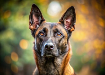 Fototapeta premium Belgian Malinois Dog Protection Work, Sharp Focus, Canine Security, K9 Unit